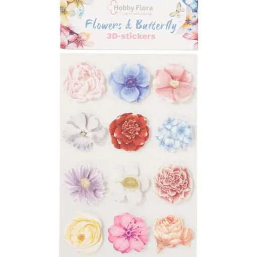 Office Essentials Kaarten>Hobby Flora Vlinder- En Bloemenstickers