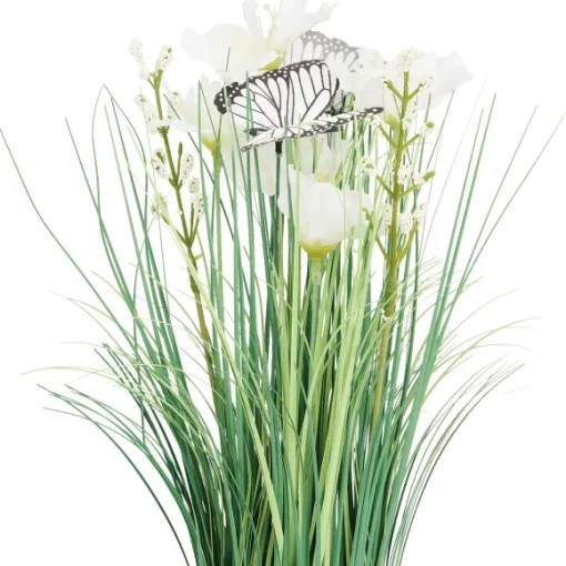 Merk Kunstplanten & -Bloemen>Kunstgrashalm Met Bloemen En Vlinders