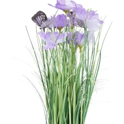 Merk Kunstplanten & -Bloemen></noscript>Kunstgrashalm Met Bloemen En Vlinders