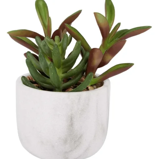 Merk Kunstplanten & -Bloemen>Kunstvetplant In Marmerlook Pot
